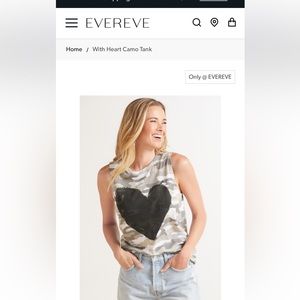 Evereve with heart camo tank, size M